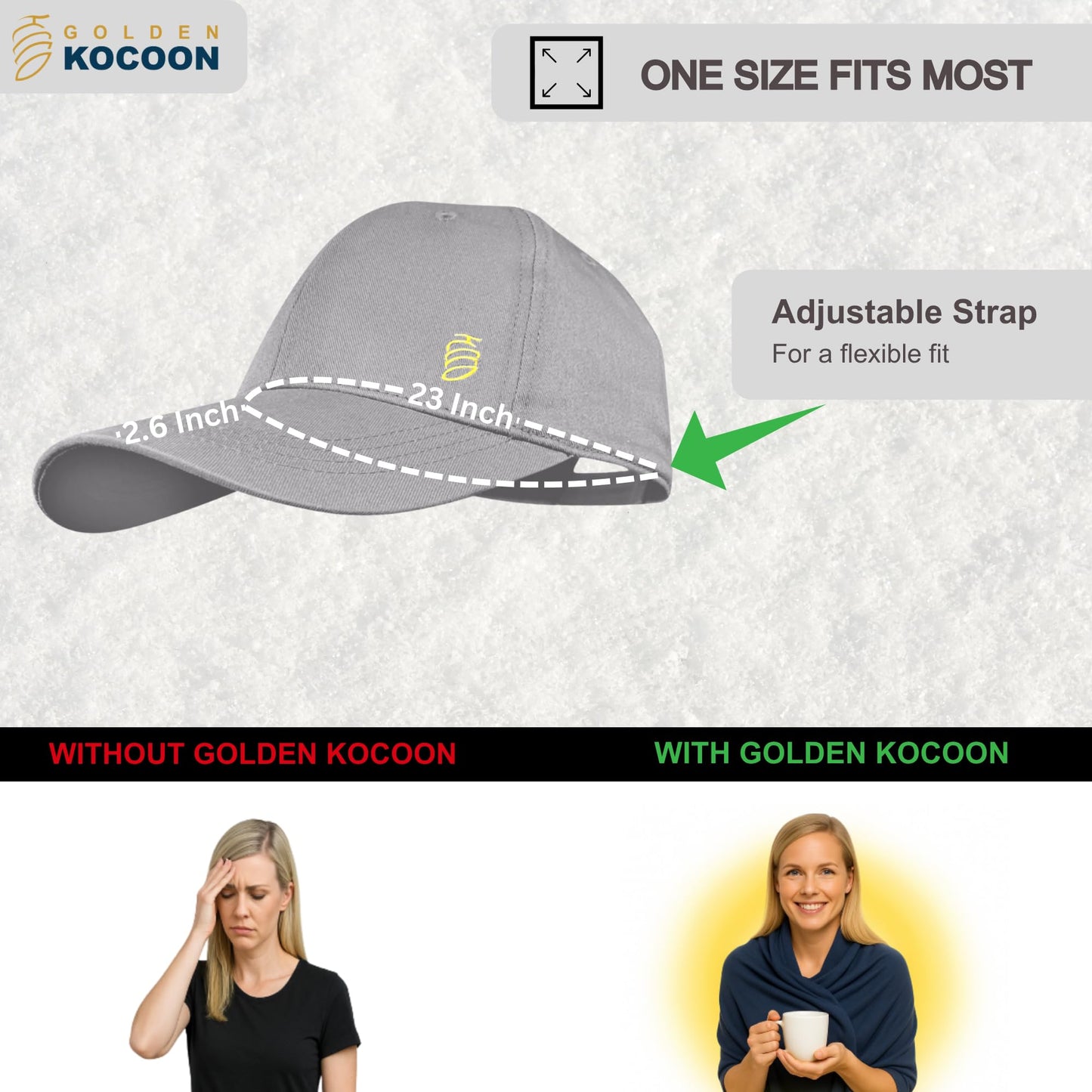Golden Kocoon®- E.M.F Cap Hat- Bamboo Faraday Fabric Liner- 5.g, Cell Towers, Bluetooth, Smart Meters & WiFi