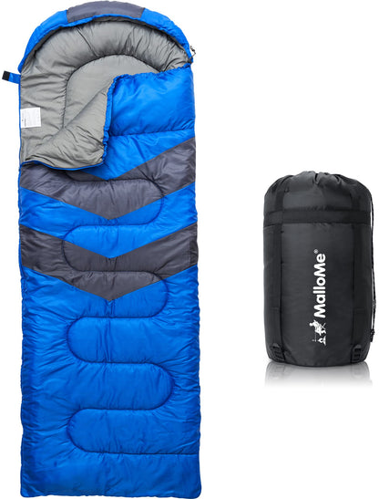 MalloMe Sleeping Bags for Adults Cold Weather & Warm - Backpacking Camping Sleeping Bag for Kids 10-12, Girls, Boys - Lightweight Compact Camping Essentials Gear Accessories Hiking Sleep Must Haves