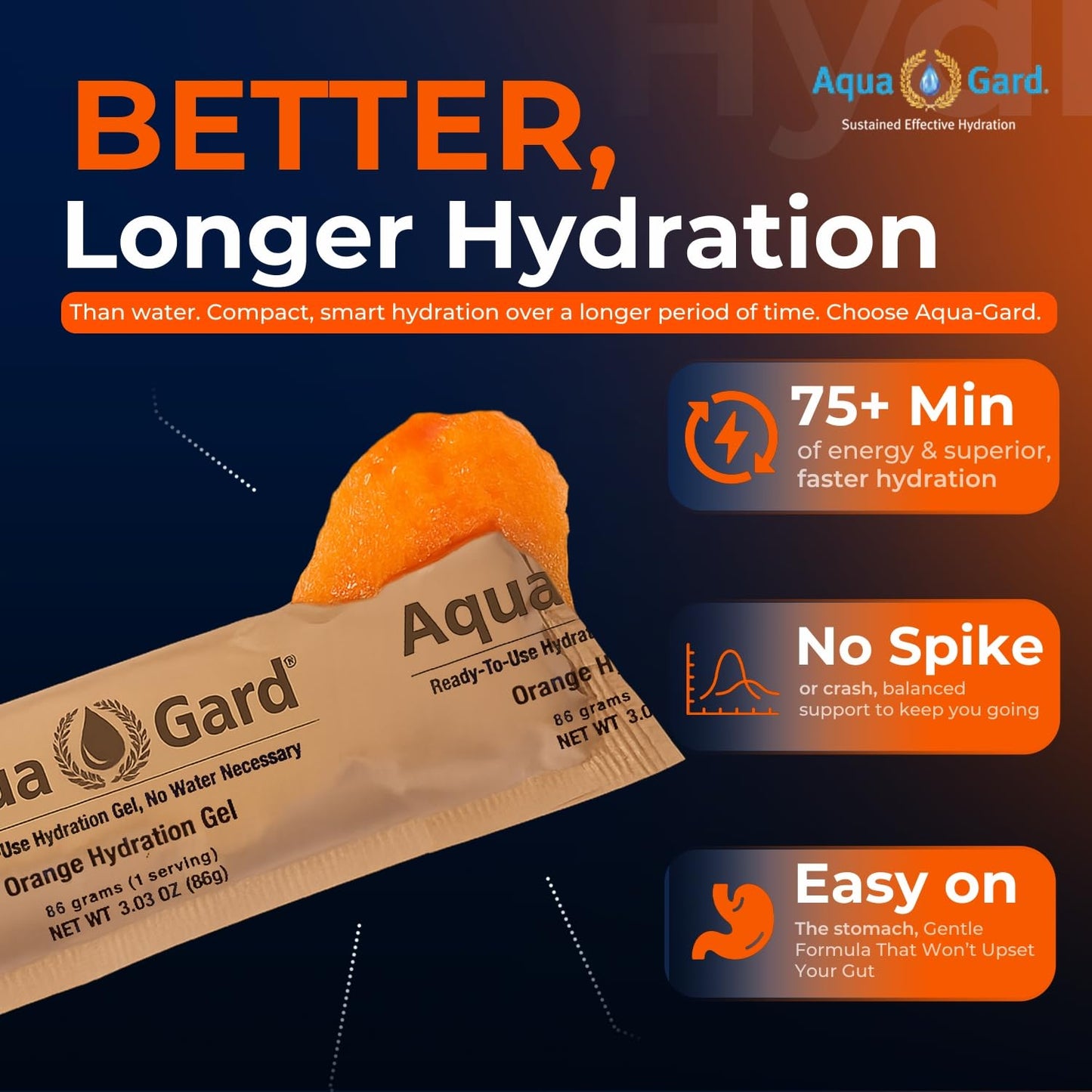 Aqua-Gard Emergency Water Gel - Survival Water Pouches for Disaster Relief | 200% More Effective Hydration | Emergency Water Pouches for Water Emergency Kit Supply for Extreme Conditions (3 Pack)