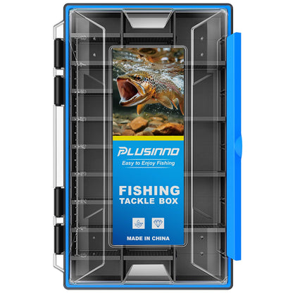 PLUSINNO Tackle Box Organizer, 1/2 Packs Waterproof Tackle Trays, Fishing Tackle Box with Removable Dividers, Fishing Box Tackle Trays and Terminal Tackle Storage