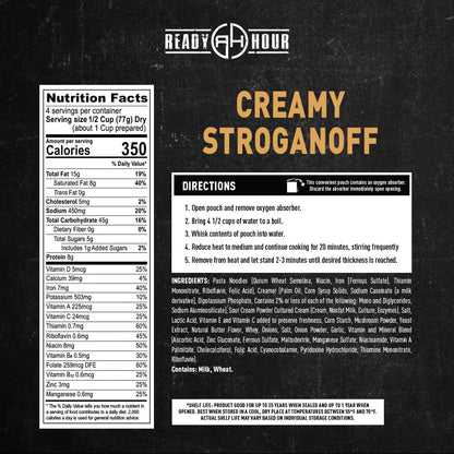 Ready Hour Mac and Cheese Case Pack (24 Servings), Freeze-Dried, Mac and Cheese Bulk, Survival Emergency and Real Non-Perishable Food, Long-Term Storage Food, 25-Year Shelf Life