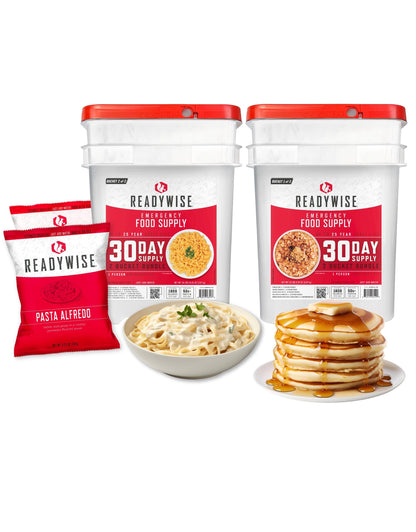 ReadyWise Emergency Food Supply - 14 Day, 150 Servings Emergency Freeze Dried Food Bucket, Protein Meals, Camping Essentials, Survival Kit, Disaster Prepping Supplies, up to 25 Year Shelf Life