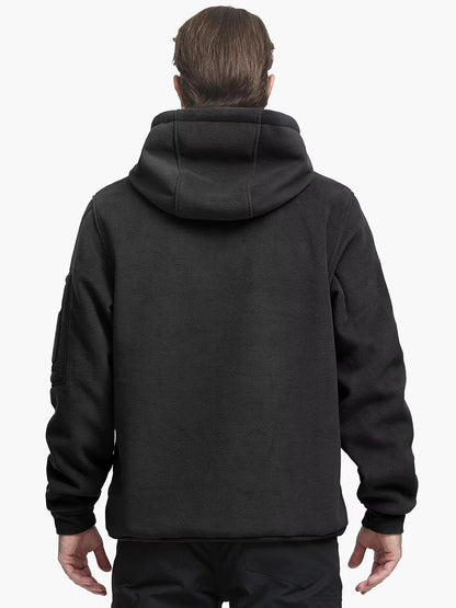 FREE SOLDIER Men's Tactical Winter Fleece Pullover Hoodie Warm Long Fleece lined Hooded Sweatshirt