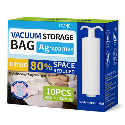 10 Pack Vacuum Storage Bags, Large Cube Bag (19.6 * 27.5 * 11.8 Inch), Large Vacuum Seal Bags for Clothing, Comforters, Blankets, Bedding, Closet Organization Space Saving