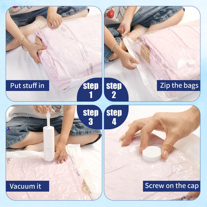 10 Pack Vacuum Storage Bags, Large Cube Bag (19.6 * 27.5 * 11.8 Inch), Large Vacuum Seal Bags for Clothing, Comforters, Blankets, Bedding, Closet Organization Space Saving