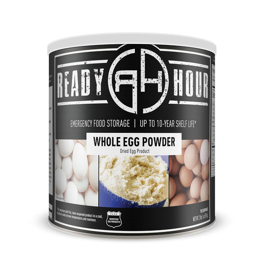 Ready Hour Whole Egg Powder #10 Can (78 Servings), Powdered, Freeze-Dried Eggs, Emergency, Emergency Scrambled, 10-Year Shelf Life, Non-Perishable, Long-Term Storage Food