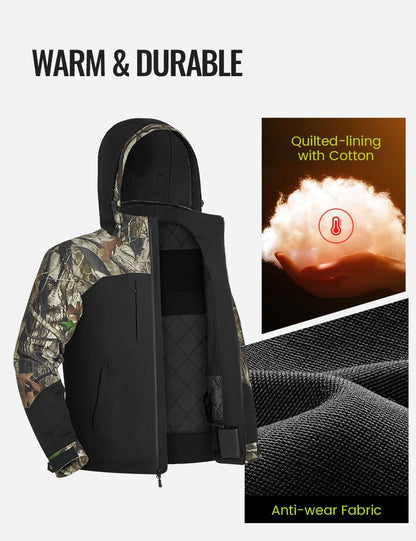 TIDEWE Heated Jackets for Men with Battery Pack, 180G Insulation Work Jackets, Water-resistant Coat (Black, Brown, S-XXXL)