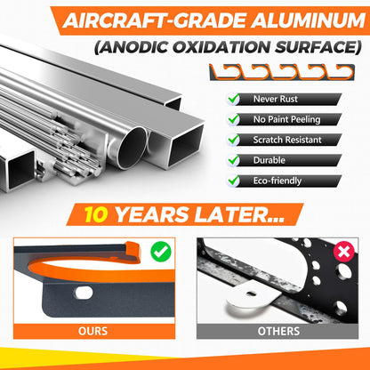 PLUSINNO H5 Horizontal Fishing Rod/Pole Holders for Garage, Wall or Ceiling Mounted Fishing Rod Rack, Aviation Aluminum Fishing Holder Holds up to 5/10/20 Rod or Combos Fishing Gear and Gifts for Men