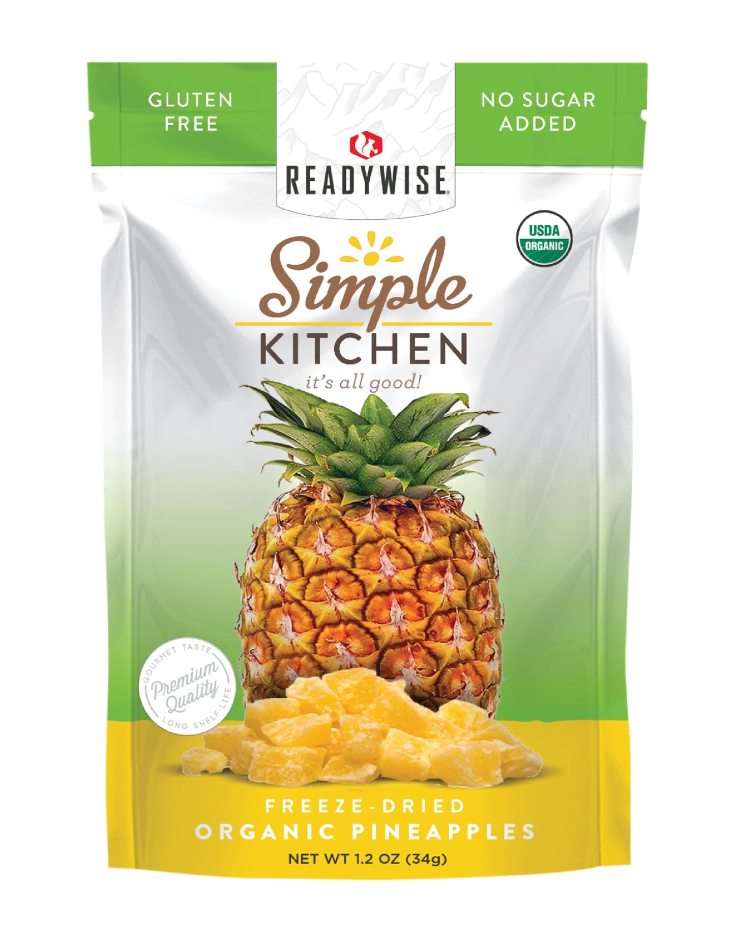 READYWISE - Simple Kitchen, Freeze-Dried Peaches, 1.16 oz, Pack of 6, Vegetarian, Gluten Free, Snacks, Peaches, Dried Fruit, Pre Workout, Healthy Snacks, Camping, Backpacking, Survival Food