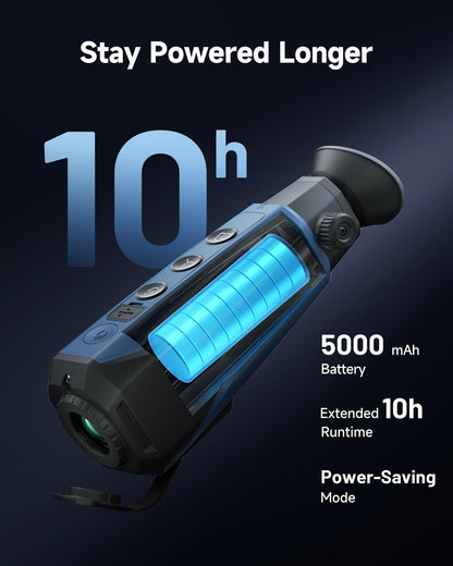 TOPDON TS004 Thermal Imaging Monocular, 320 x 240 TISR 256 x 192 IR Resolution, Supported Wireless Connection, 13mm 50Hz Thermal Night Vision with 11h Battery Life, IP67 Monocular for Hunting