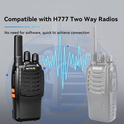 Case of 6,Retevis H-777 Walkie Talkies for Adults Long Range, Rechargeable Two-Way Radios,with 6-Way Multi Unit Charger,Flashlight Handheld Business 2 Way Radios
