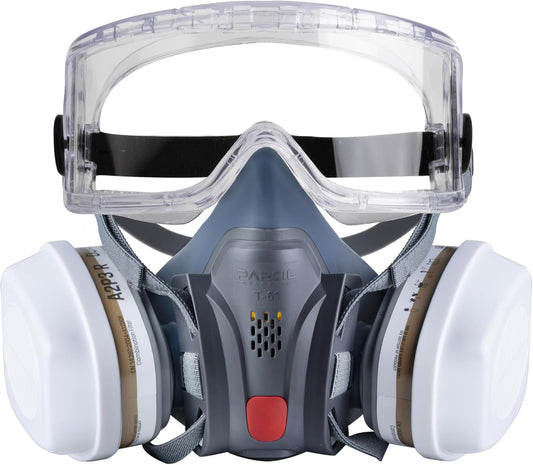 New Reusable T-61 Half Face Respirator & American Made C-10 with Organic Vapor P-A-3 Filter Set