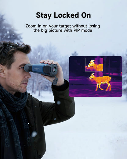 TOPDON TS004 Thermal Imaging Monocular, 320 x 240 TISR 256 x 192 IR Resolution, Supported Wireless Connection, 13mm 50Hz Thermal Night Vision with 11h Battery Life, IP67 Monocular for Hunting