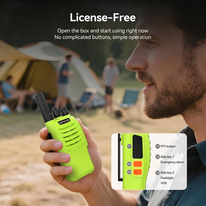 Retevis H-777 Rechargeable Walkie Talkies, Mini 2 Way Radios Long Range, Small Walky Talky, Portable FRS Two Way Radios with LED Flashlight(Black, 2 Pack)