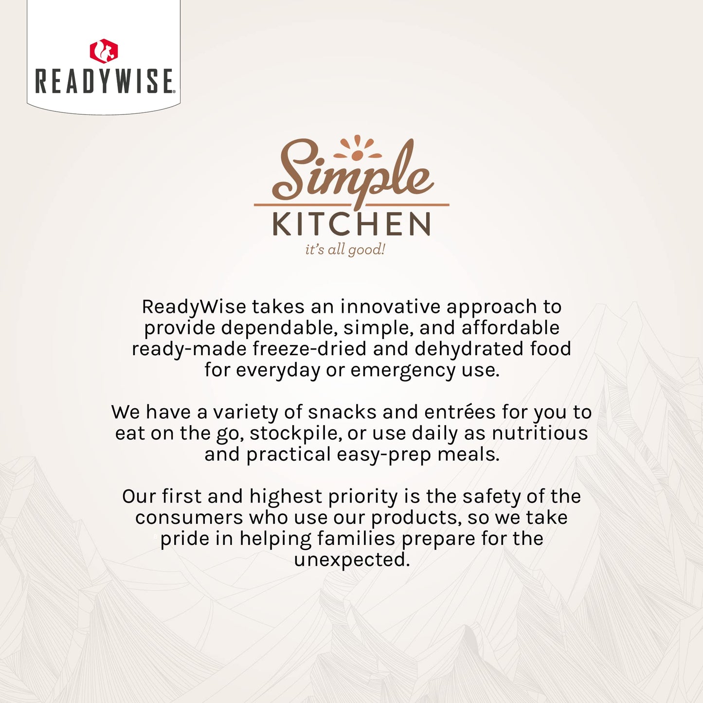 READYWISE - Simple Kitchen, Tomato Basil Soup, 17 Servings, MRE, Gluten Free, & Vegetarian, Food, Soup Mix, for Events, Hiking, Emergency Food Supply, Camping Essentials, or Daily Use, 1 Pack