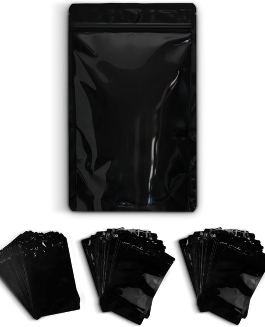 READYWISE - Mylar Bags, Large, Black, 100 Pieces, 16 Ounce, Mylar Bags, Ideal for Food Storage, Long Term Food Supply, Up to 25 Years, Resealable, Smell Proof Bag, 11"x6.75x3"