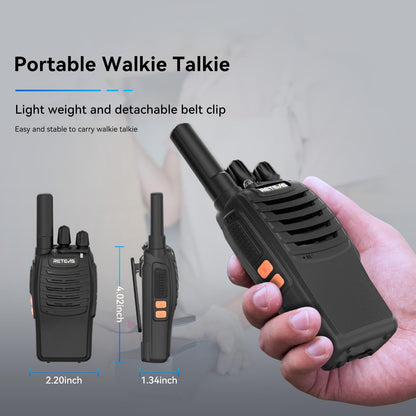 Case of 6,Retevis H-777 Walkie Talkies for Adults Long Range, Rechargeable Two-Way Radios,with 6-Way Multi Unit Charger,Flashlight Handheld Business 2 Way Radios