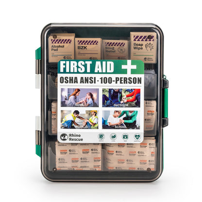 RHINO RESCUE 371 Pieces OSHA All-Purpose First Aid Kit, Home & Office Professional Medical Supplies, Ideal for Emergency, School, Business