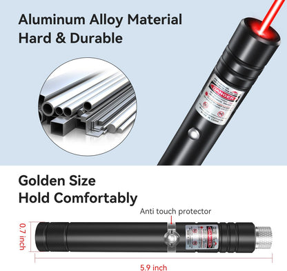 [4 Packs] Rechargeable Red Laser Pointer High Power Red Beam Laser Light Long Distance Range For TV/LED/LCD Screens Tactical Flashlights Presentation Office/Outdoors/Astronomic/Construction [001]