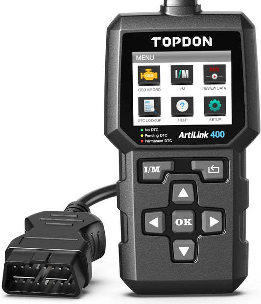 TOPDON AL400 OBD2 Scanner, Full OBDII Code Reader, Check Engine Light Scan Tool, Car Scanner with DTC Lookup, Clear Codes, Freeze Frame, One-Click I/M, Diagnostic Scanner for DIYers, Lifetime Update