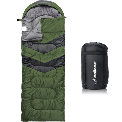 MalloMe Sleeping Bags for Adults Cold Weather & Warm - Backpacking Camping Sleeping Bag for Kids 10-12, Girls, Boys - Lightweight Compact Camping Essentials Gear Accessories Hiking Sleep Must Haves
