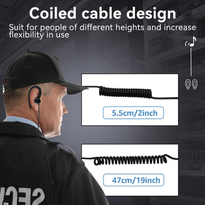 Retevis Walkie Talkie Earpiece with Mic,Volume Adjust,G Shape, for RT22 RT68 RT21 H-777 H-777S RT86,Compatible with Baofeng UV-5R 888S pxton Kenwood Two Way Radios,2 Way Radio Earpiece 2 Pin(10 Pack)