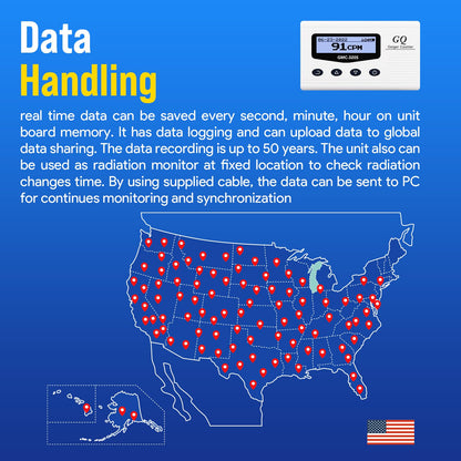 GQ 300 Series Geiger Counter Nuclear Radiation Detector Dosimeter for Beta, Gamma, X-Ray Portable Radiation Monitor with Real-Time Data Data Logging (GQ-300S)