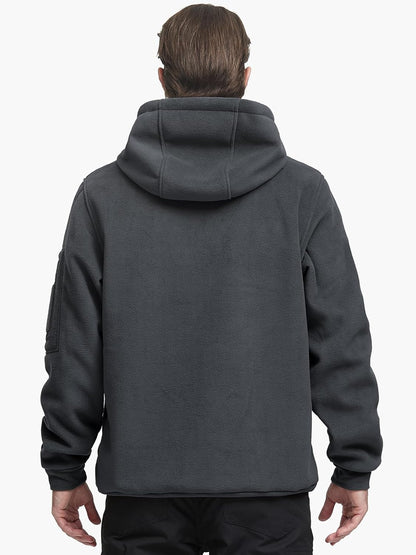 FREE SOLDIER Men's Tactical Winter Fleece Pullover Hoodie Warm Long Fleece lined Hooded Sweatshirt