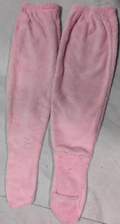 Indoor Plush Warmth Long Socks Cute Fuzzy Socks Over Knee Winter Leg Warmers Plush Sock Slippers Cozy Stocking