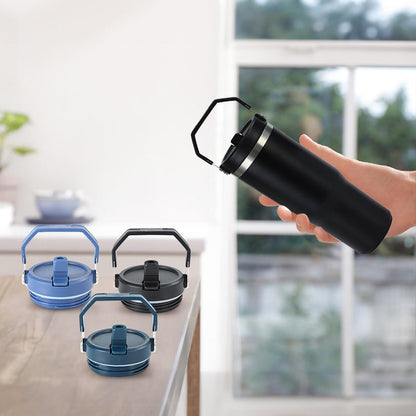 Reusable 30oz Straw Lid - BPA-free, flip cover, dishwasher safe, leak/spill-proof. Stanley tumbler accessory.