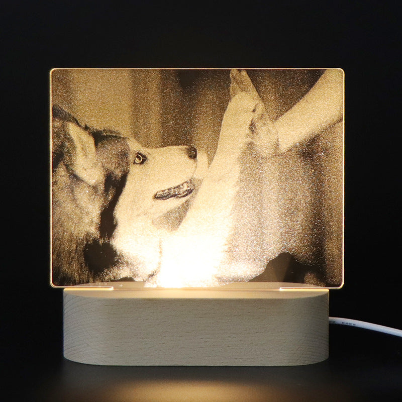 3D Image Internal Carving Laser Acrylic Bedhead Nightlight Plug in
