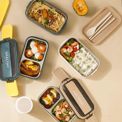Microwave-heatable 316 stainless steel sealed single-layer compartment insulation lunch box lunch box bento box
