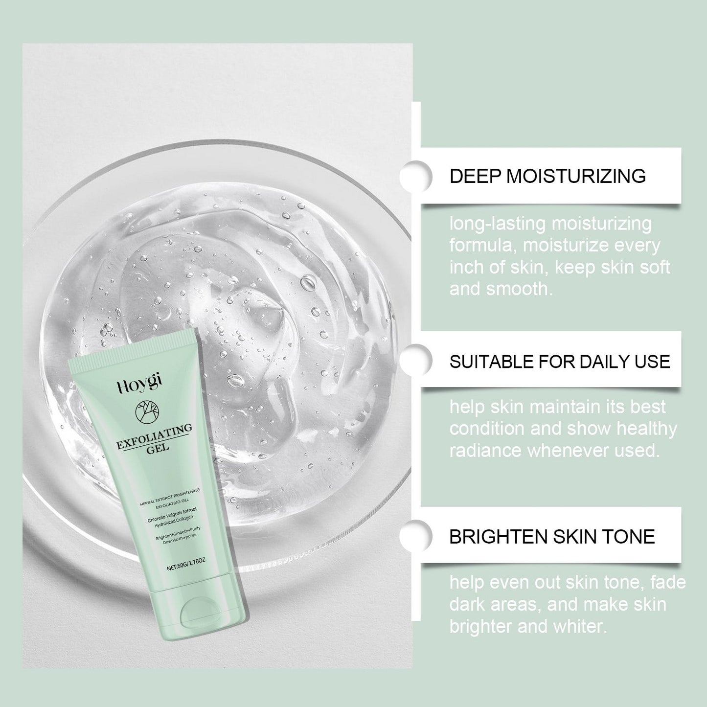 Gentle Exfoliating Gel Moisturizes And Cleanses Facial Skin, Improves Skin Quality And Gently Exfoliates And Brighens Skin