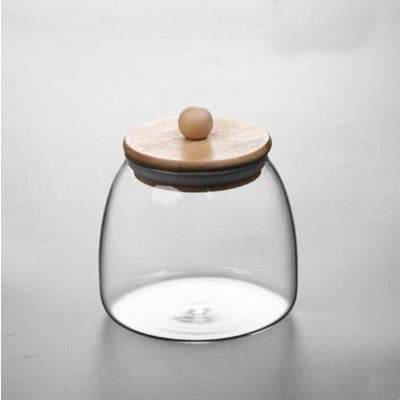 Transparent glass grain storage tank