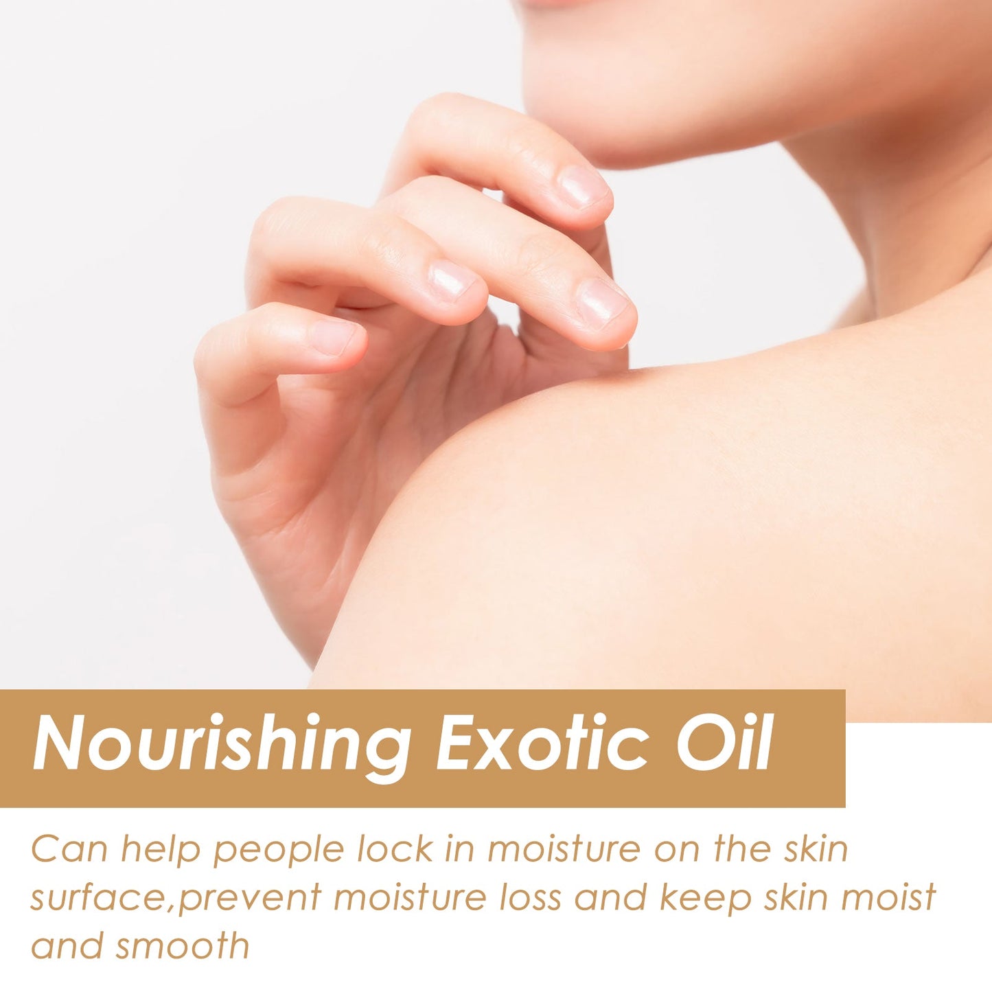 Oceaura Exotic Nourishing Body Oil, Base Oil Fractionated Coconut Oil Body Care Moisturizing Essential Oil