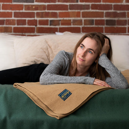 Arcturus Bighorn 100% Virgin Wool Blanket | Heirloom-Quality Wool Bedding for Home & Cabin | Warm, Thick & Durable (Queen Size, Steel Blue)