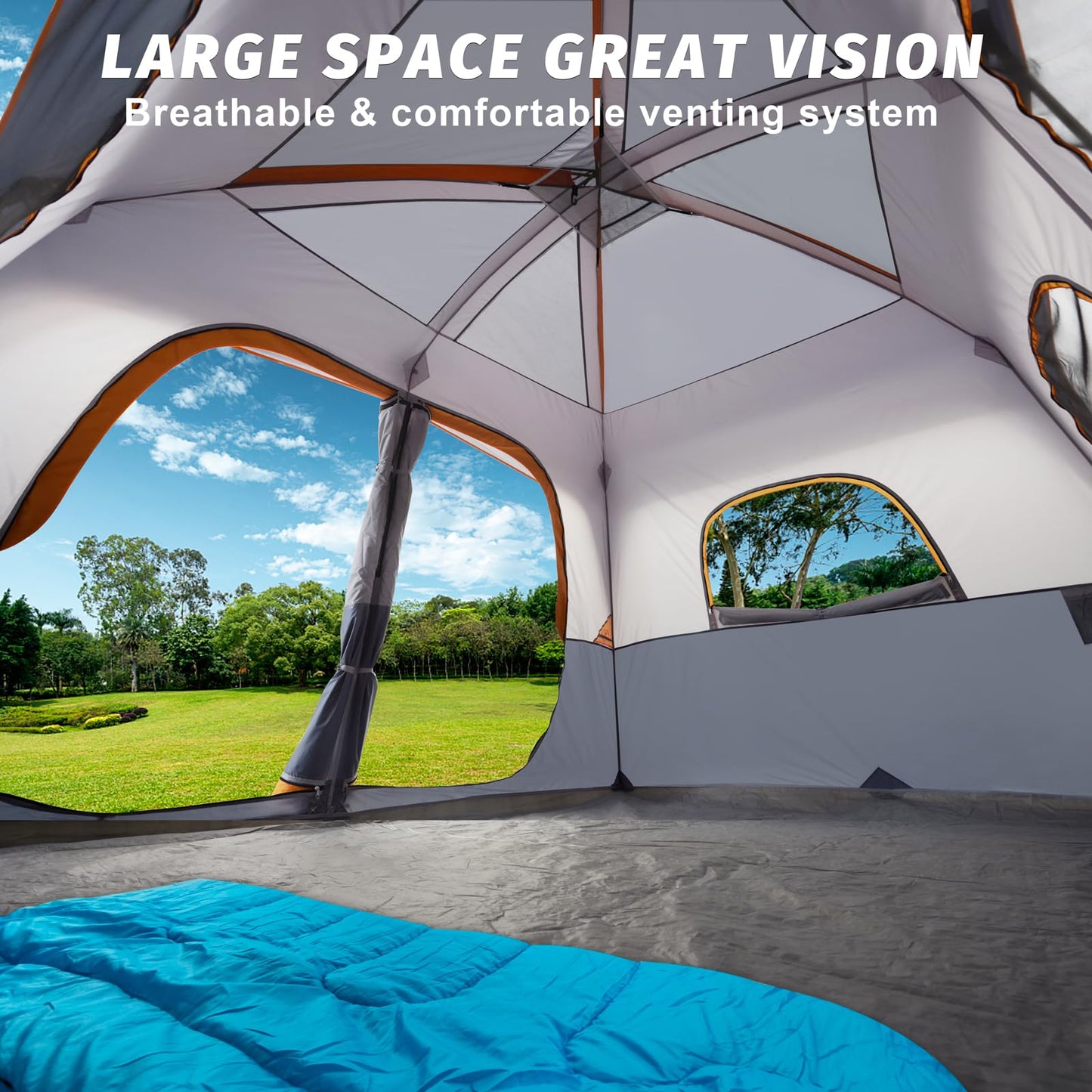 UNP 2/4/6/8 Person Tent, Portable Cabin Tent, Camping Tent 4-Person Easy Set Up, Waterproof with Top Rainfly for Outdoor Camping/Hiking | Easy Set Up, Waterproof, Top Rainfly