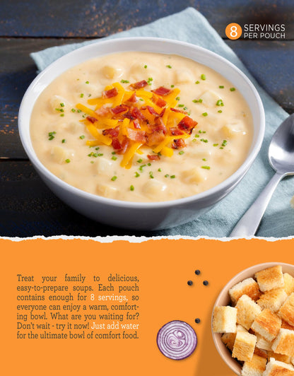 READYWISE - Simple Kitchen, Soup Sampler, Variety Pack, 8 Servings Per Pouch, Soup Mix, Family Size, Gluten Free Options, Freeze Dried Food, Soup for Family, Pack of 8