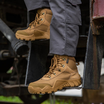 FREE SOLDIER Men's Waterproof Hiking Boots Tactical Work Boots Outdoor Lightweight Military Boots