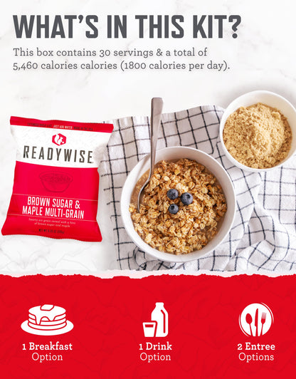 ReadyWise Emergency Food Supply - 14 Day, 150 Servings Emergency Freeze Dried Food Bucket, Protein Meals, Camping Essentials, Survival Kit, Disaster Prepping Supplies, up to 25 Year Shelf Life