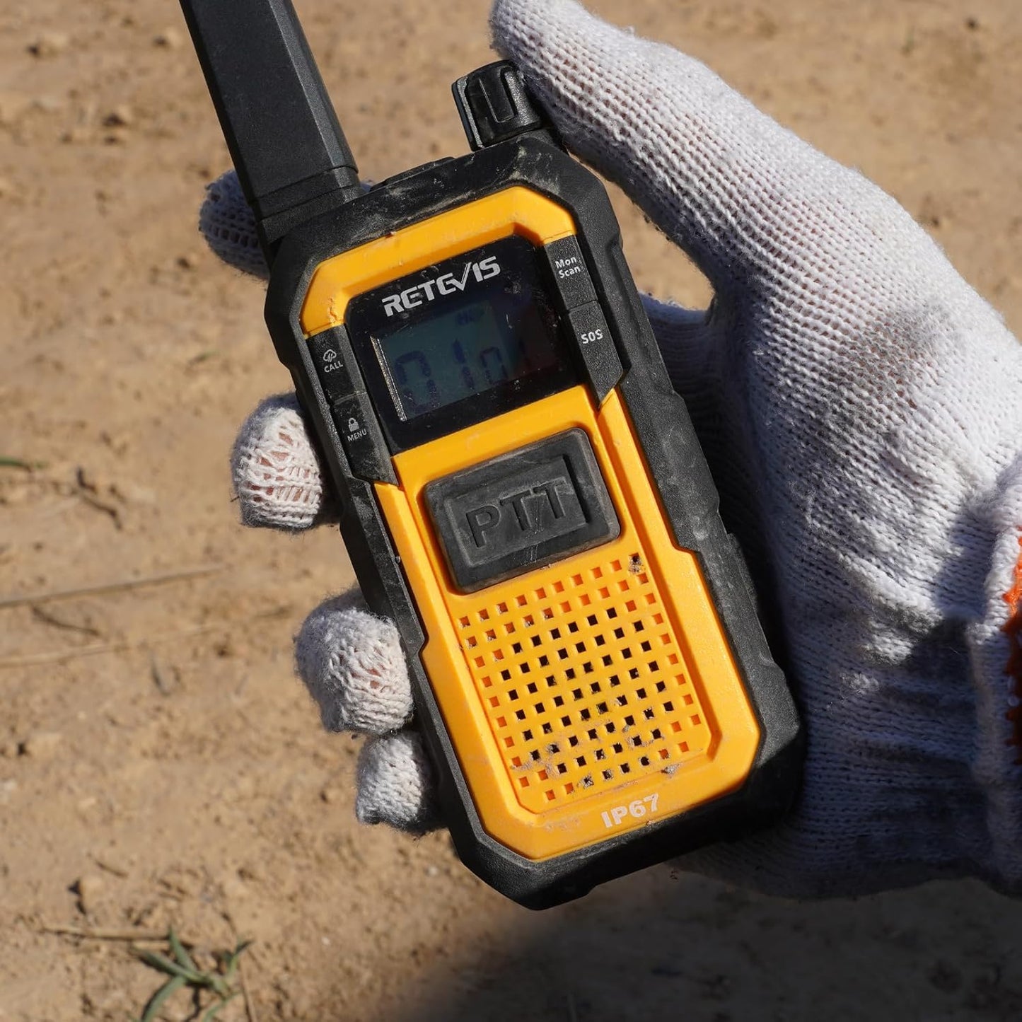 Retevis RB48 Heavy Duty Walkie Talkies, Waterproof Two Way Radio, Advanced Triple Proof, 2000 mAh, Emergency, 2 Way Radio Long Range for Job Site (4 Pack) Yellow