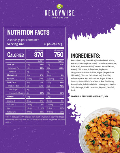 ReadyWise Outdoor Pro Adventure Meal - Country-Style Chicken Pot Pie, 2 Servings, 1 Pouch, 900 Calories, 30g Protein, Freeze Dried Food & Dehydrated Backpacking Camping Meals, up to 5 Year Shelf Life