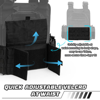 Jueachy Magnetic Tactical Vest for Men: Plate Carrier Vest Quick Release One-Button Disassembly Lightweight Vest