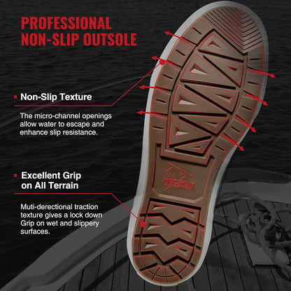 Piscifun Men’ s Deck Boots, Waterproof Fishing Rain Boots, Anti-Slip Rubber Boots with Breathable Neoprene Lining
