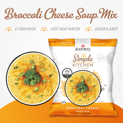 READYWISE - Simple Kitchen, Tomato Basil Soup, 17 Servings, MRE, Gluten Free, & Vegetarian, Food, Soup Mix, for Events, Hiking, Emergency Food Supply, Camping Essentials, or Daily Use, 1 Pack