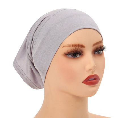 High-Quality Solid Color Silk-Cotton Lining Cap Women's Fashion Simple Versatile Wide-Brimmed Hat