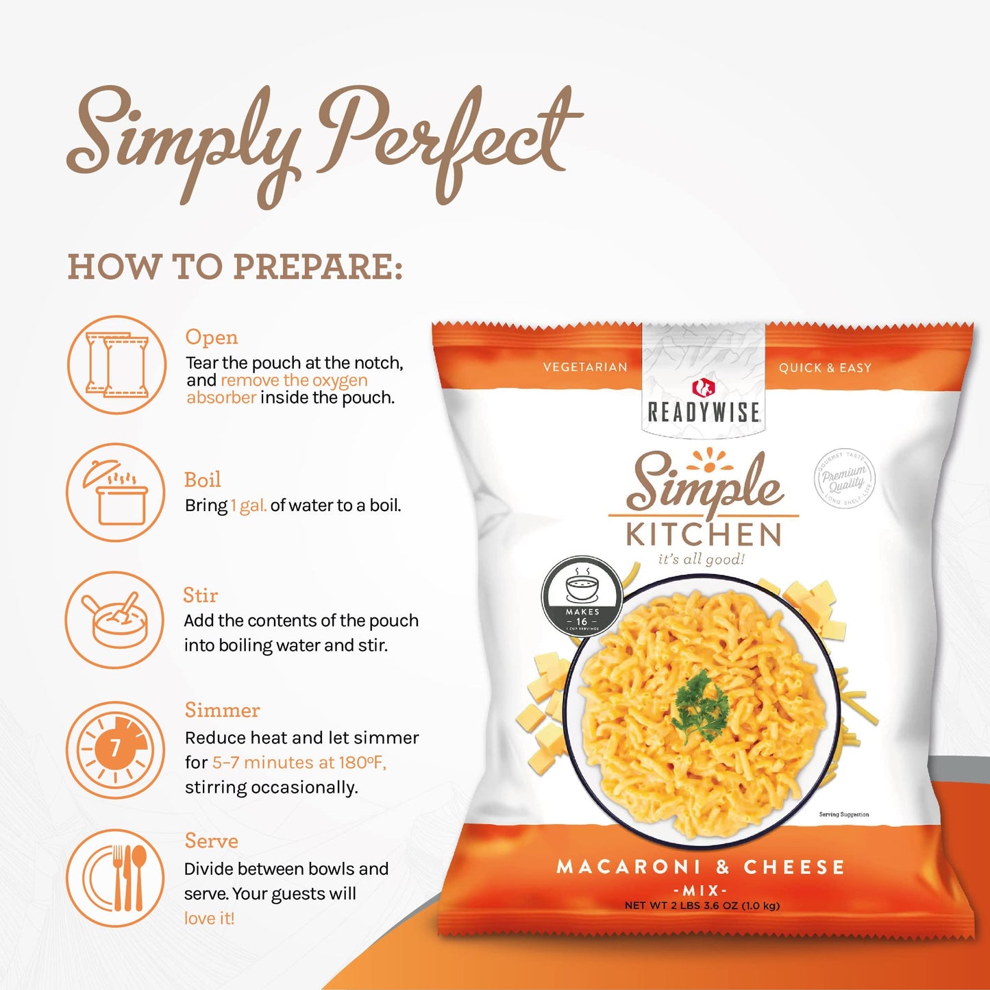 READYWISE - Simple Kitchen, Tomato Basil Soup, 17 Servings, MRE, Gluten Free, & Vegetarian, Food, Soup Mix, for Events, Hiking, Emergency Food Supply, Camping Essentials, or Daily Use, 1 Pack