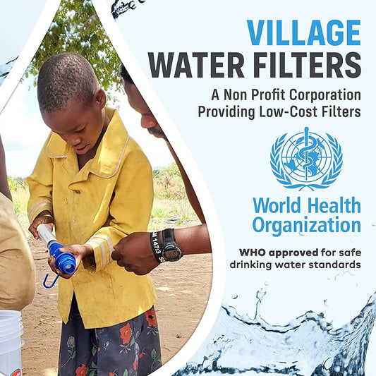 VF100 Portable Water Filtration System. Personal Emergency Gravity Water Filter for Camping, Hiking, Backpacking, Travel, and Outdoor Survival. Works with Bottle, Bag, Bucket, Faucet, or Hose
