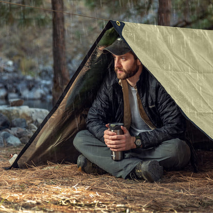 Arcturus XL Heavy Duty Survival Blanket – Insulated Reflective Thermal Camping Tarp - 8.5 FT x 12 FT (Olive Green)