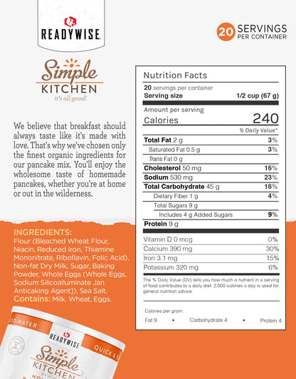 READYWISE - Simple Kitchen Freeze Dried Whole Blueberries, 28 Servings, Vegan, Gluten Free, Fruit Snacks, Emergency Supplies, Dehydrated Fruit, Blueberries